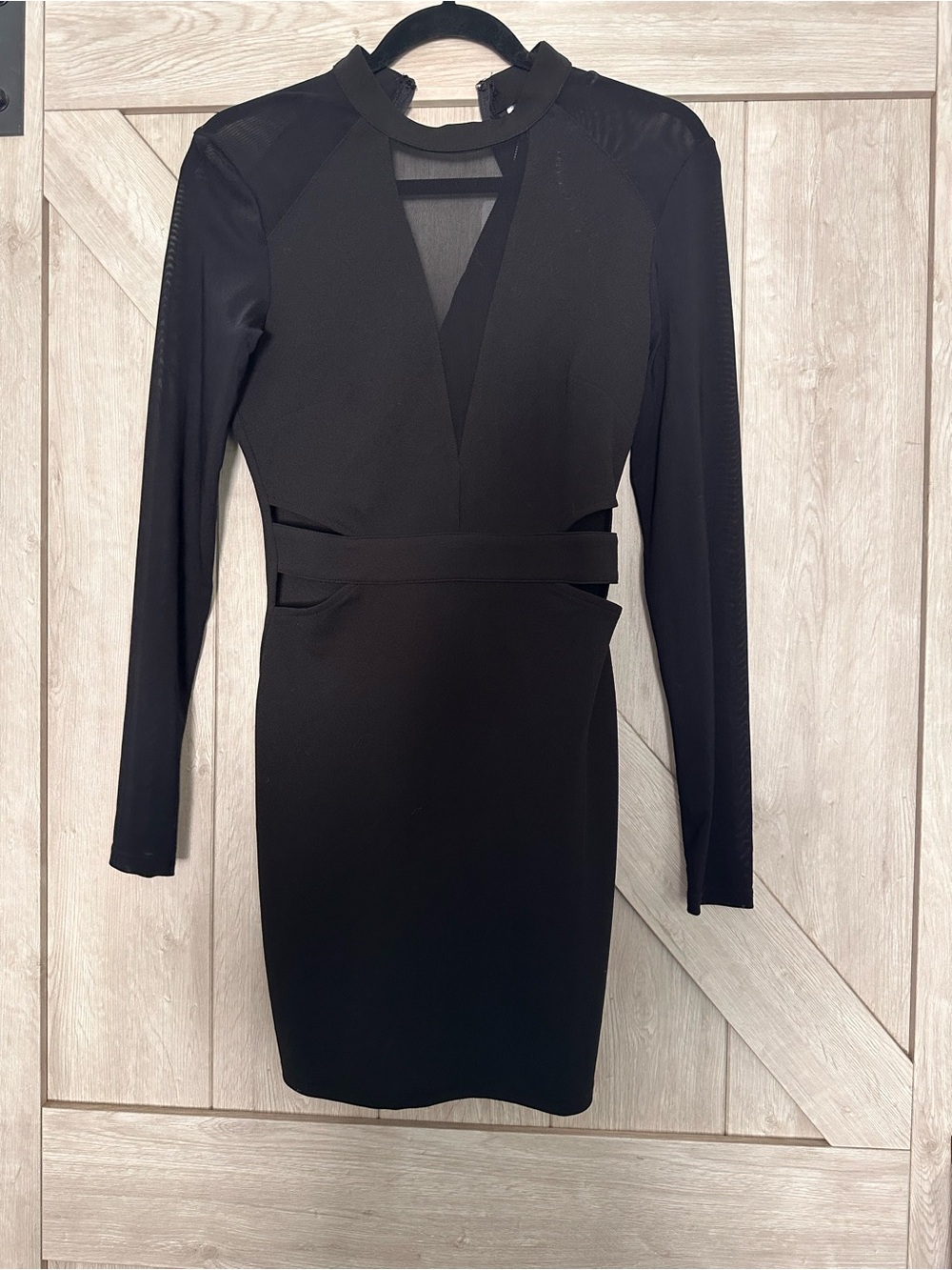 Windsor Black Long Sleeve Cutout Bodycon Dress